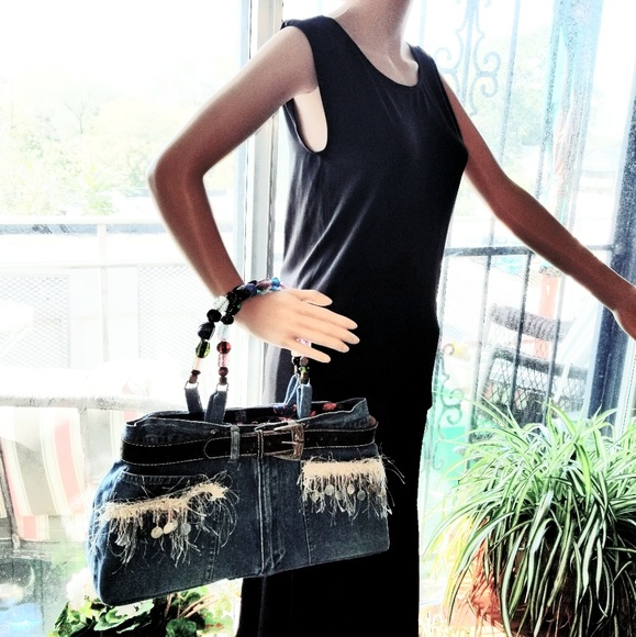 Handmade Denim Jeans Western Themed Purse - Picture 2 of 5